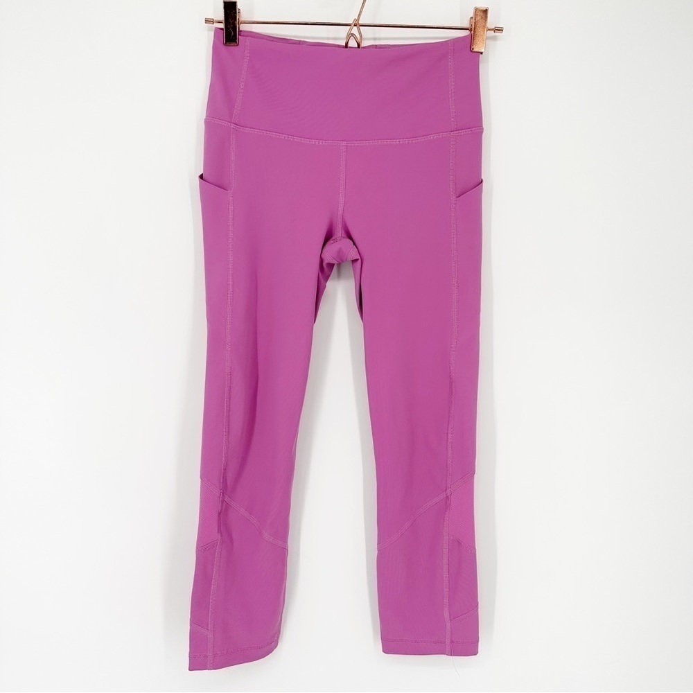 Lululemon Pace Rival High-Rise Crop 22" Magenta Glow - Picture 2 of 6
